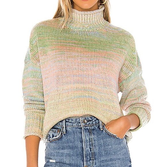 525 America Space Dye Mock Neck Sweater, M - Picture 1 of 14